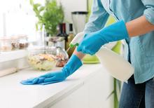 Woman cleaning web