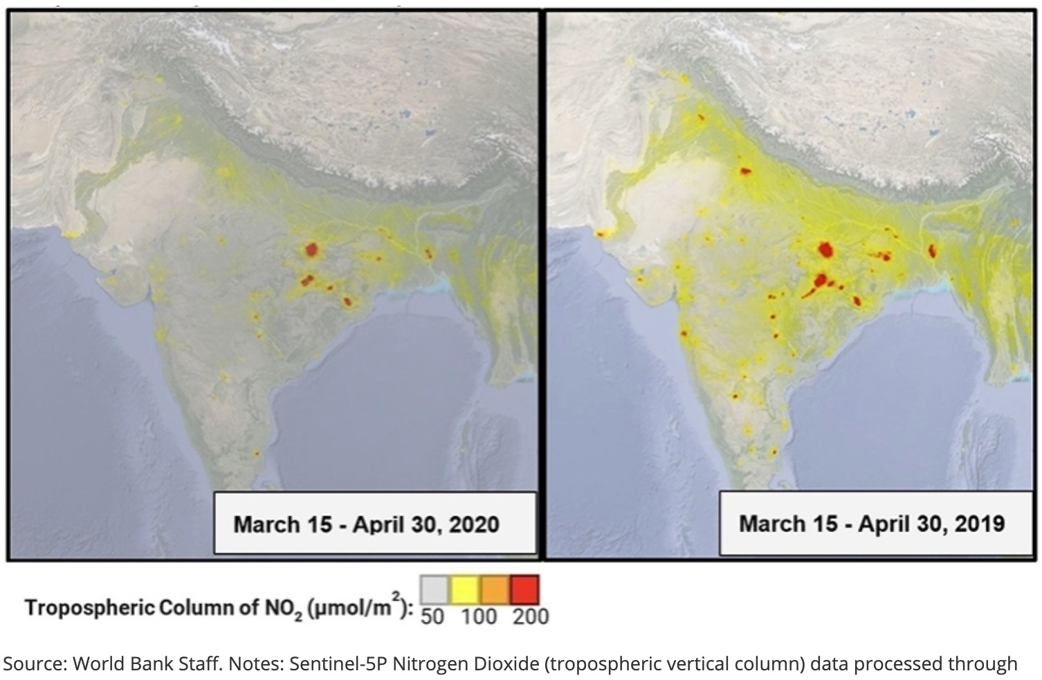 NO2 Messungen nachvor covid